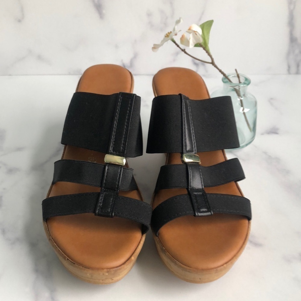 Italian Shoemakers Made In Italy Wedge Vali Wedge Sandals Size 6.5M